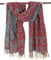 GURU SHOP Weicher Pashmina Schal/Stola mit Paisley Muster - Petrolblau/rot, Herren/Damen, Synthetisch