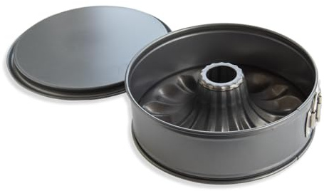 Nordic Ware 9-inch Bundt Fancy Springform Pan with 2 Bottoms, Black