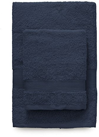 Zucchi, Badtextilienset aus Frottee 1 + 1, Waschlappen und Gästetuch, wasserblau, Art. 3344 Indigo