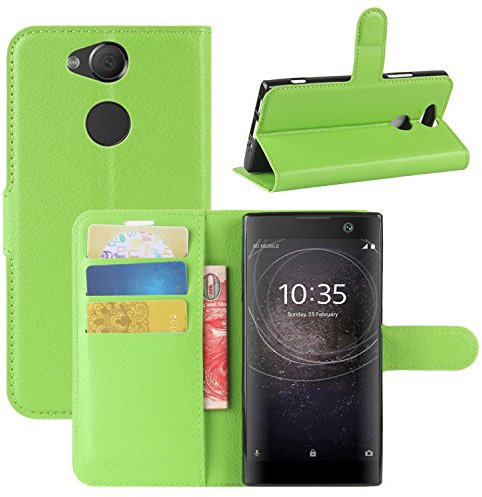 HualuBro Sony Xperia XA2 Hülle, [All Around Schutz] Premium PU Leder Leather Wallet Handy Tasche Schutzhülle Case Flip Cover mit Karten Slot für Sony Xperia XA2 Smartphone (Grün)