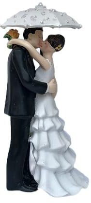 DreamWedding-UK 6490164369183 Bride and Groom Wedding Cake Topper, Brunette