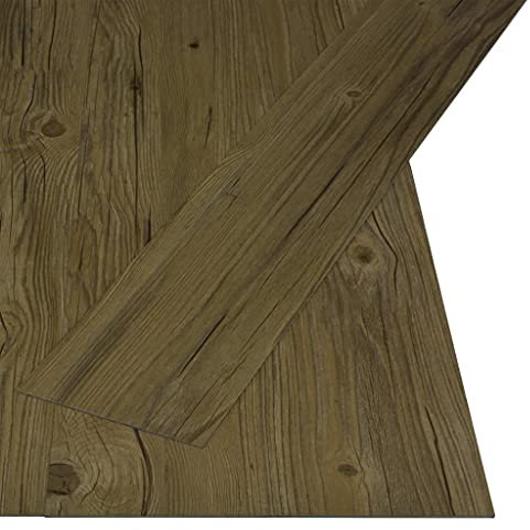 vidaXL Lamas para Suelo Autoadhesivas Lozas Azulejos Baldosas Pegatinas Decoración Pisos Balcón Patio Hogar Casa PVC 4,46 m² 3 mm Marrón