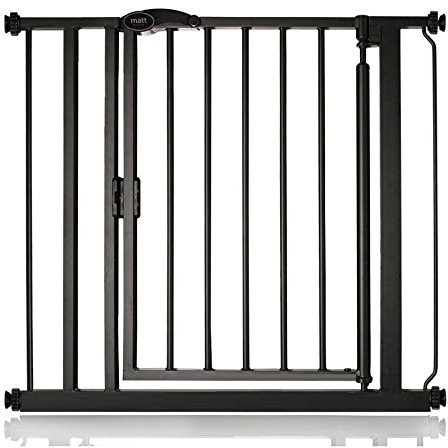 Bettacare Automatic Closing Dog Gate, 82.2cm - 89.2cm, Matt Black, Pressure Fit Pet Gate for Dog & Puppy, Safety Barrier for Stairs Doors Hallways and Spaces, Easy Installation