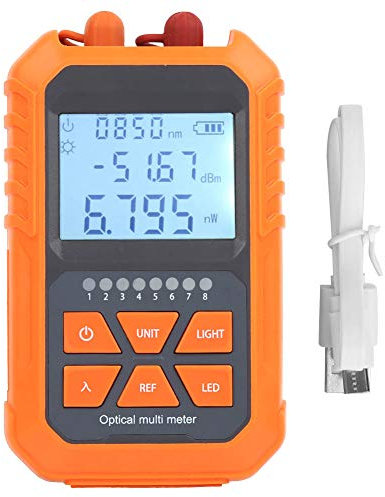 Optisches Leistungsmesser, tragbarer DC 3-6V Mini Glasfaserkabeltester, Rotlicht Glasfasertester Visual Fault Locator, mit USB-Ladeanschluss, Lichtquellenmessgerät mit FC/SC/ST