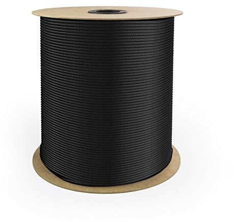 DQ-PP POLYPROPYLENSEIL – 6mm – 80m – SCHWARZ – Traglast bis 420 kg Flechtleine Textilseil Schnur Rope Kordel Kunststoffseil geflochten