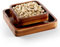 FANATU Pistazien-Snackschale aus Holz mit Muschelaufbewahrung, doppelter Geschirrhalter, Nussschalen-Sockel für Sonnenblumensamen, Erdnüsse, Kirschen, Edamame (braun)
