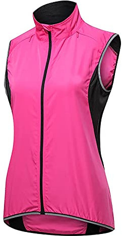 IQOAIJ Gilet De Cyclisme Veste sans Manches Vélo Coupe Vent Femmes Maillot De Cyclisme Et Imperméable Manteau Vélo Réfléchissant,Rose,XL