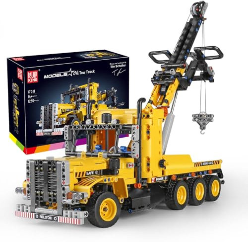 Mould King 17011 Technik Gru, Camion Giocattolo, 1250 Parti Ingegneria Series Set di Costruzioni con Veicoli da Cantiere, Trailer Costruzioni Veicolo di Design