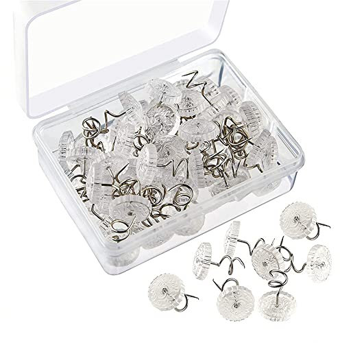 Haohai 100 Stück Spiral Pins Sofa, Twist Pins mit Klaren Köpfen für Sofabezug und Bettwäsche
