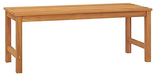 vidaXL Teak Massiv Gartenbank Sitzbank Parkbank Holzbank Massivholzbank Bank Gartenmöbel Terrassenbank Balkonbank Terrasse Outdoor 114cm