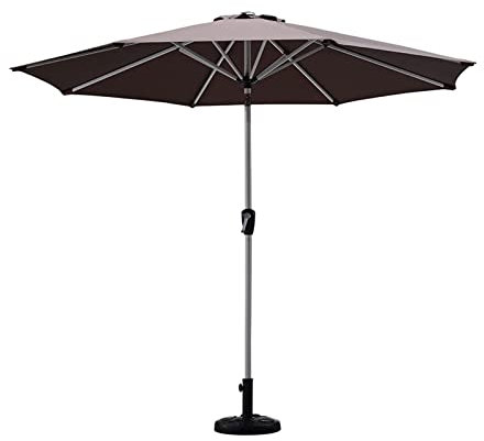 270 cm Sombrilla Jardin, Sombrilla terraza exterior, Parasol de Jardín con Manivela with 8 Costillas, Parasol de Jardín Sombrilla for Exterior, for Exterior Patio Terraza Piscina ( Color : Brown )