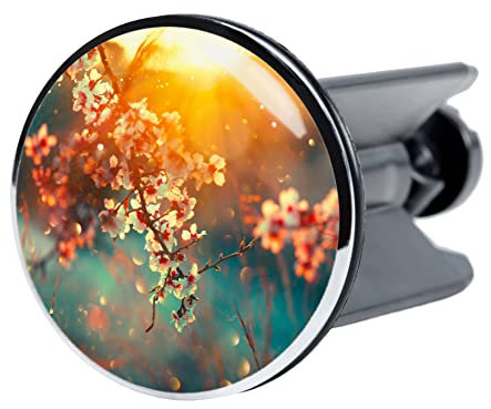 Sanilo Waschbeckenstöpsel, viele schöne Stöpsel für das Waschbecken zur Auswahl, universal mit Motiv (Kirschblüte)