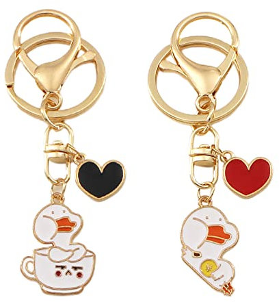 Hoshisea 2 Stücke Ente Schlüsselanhänger, Schlüsselanhänger Entchen, Schöne Ente Keychain, für Schlüsselring Anhänger, Geldbörse Dekoration, Schlüsselanhänger Geschenk