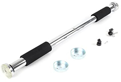 Klimmzugstange Stahl mit Chrom beschichtet Rücken Bauch Trizeps sowie Bizeps für Türrahmen 62-85cm rutschfeste Griffe maximale Traglast von 160 kg 9010060