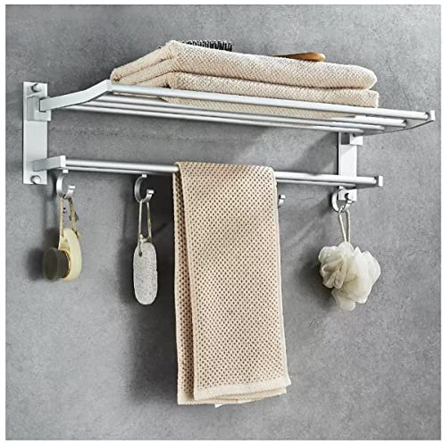 Porte-Serviettes De Salle De Bain Porte-Serviettes Mural avec Étagères Double en Acier INOX SUS304 Étagère Porte-Serviettes De Table, Style Hôtel Étagère À Serviettes