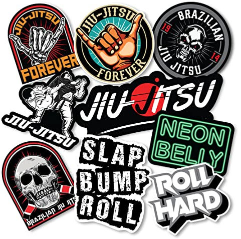 Brazilian Jiu Jitsu BJJ Bumper Sticker Pack Decal Bundle für Autos, Tassen, Laptops, Kühler, Becher und Handys (3 Zoll (für Tassen, größere Gegenstände))