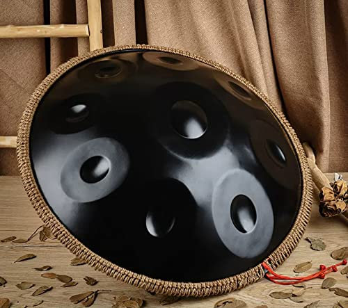 PROPFE Handpan Dur Handpan Drum 9/10 Notes 22 Zoll Steel Tongue Drum mit Softbag in d-Moll Harmonic Percussion für Sound Healing Personal.