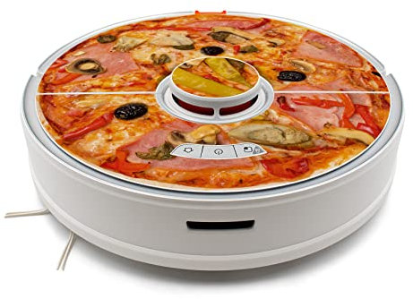 Finest Folia Folie Cover für Staubsauger Saugroboter Aufkleber Schutzfolie Skin für Staubsaugerroboter Roboter Selbstklebend Passgenau (Pizza, Für Roborock S7 RX044)