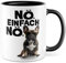 Hunde Tasse French Bulldog Geschenkidee Nö Kaffeetasse mit lustigen Spruch Geschenk für Sturkopf Kaffeebecher Witz Becher (Weiß & Schwarz)