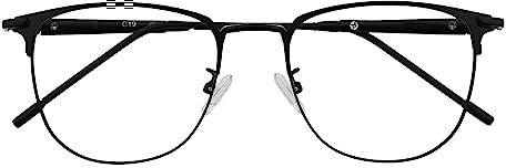 GUDVUE Occhiali luce blu occhiali in metallo per computer/gaming/televisori/telefoni per uomo/donna/uomo, antiriflesso/UV400/affaticamento degli occhi, Black Pro, 141mm