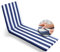 HAND - Materassino per Lettino Prendisole Sfoderabile - Cuscino Lettino Prendisole (Blu Rigato)