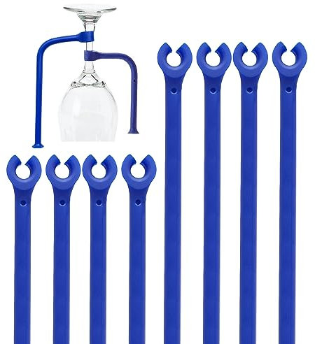 Zaky Verschiedene Größen - Tether Silikon Geschirrspüler Aufsatz Silikon Weinglas Stielhalter 12 Stück Blau