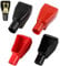 4 Pcs Battery Terminal Covers Large Battery Terminal Covers Rubber Battery Terminal Protection Cover, for Motorbike Car Truck Marine Boat Camper