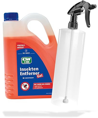 Dr. Wack CW1:100 - Juego de removedor de insectos para coche, gel 2L + botella pulverizadora con Canyon Trigger | Limpiador de insectos – elimina fácilmente restos de insectos y excrementos de