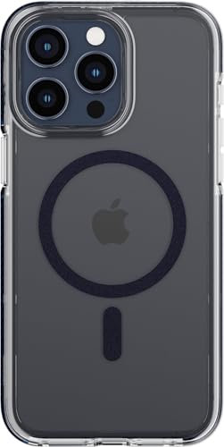 tech21 Evo Crystal for iPhone 15 Pro Max - Compatible with MagSafe - Impact Protection Case - Blue Titanium