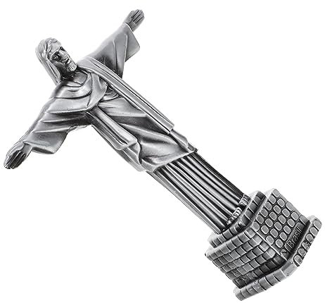 WHAMVOX Jesus Statue Tischplatte Desktop Ornament Katholische Kirche Jesus Figur Heilige Christus Statue Brasilien Legierung Miniatur Dekoration Flaches Bodendesign Stabil