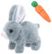 Bunny Toys, Niedliches Stoffkaninchen-Spielzeug mit Karottenspielzeug, Hase Elektrisch Spielzeug, Niedliches Häschen-Ostern-Plüschtier-Ostern-Geschenke für Kinder (Grau)