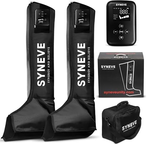 SYNEVE Wireless Air Compression Leg Massager (Medium) – Boosts Circulation, Speeds Muscle Recovery & Reduces Fatigue, Post-Workout Recovery Boots, 2-Year Warranty