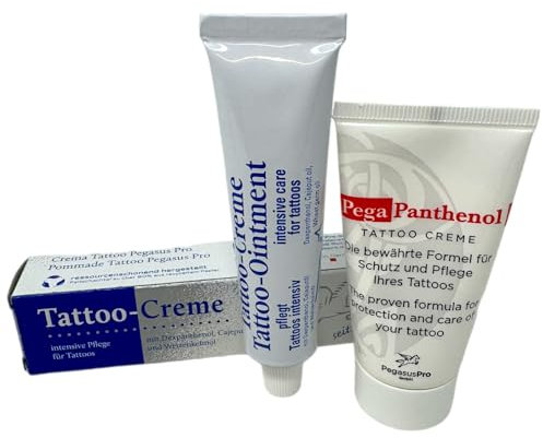 Pegasus Tattoocreme - Pflegepack 2x Creme, siehe Foto - von INKgrafiX® - IG68613 Pflege Aftercare Tattoo Creme