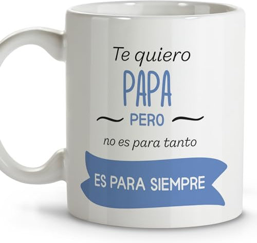 LolaPix Tazas desayuno. Tazas originales para regalar. Regalo día del padre. Regalos para padres. Taza cerámica 330 ml. Dia del padre.
