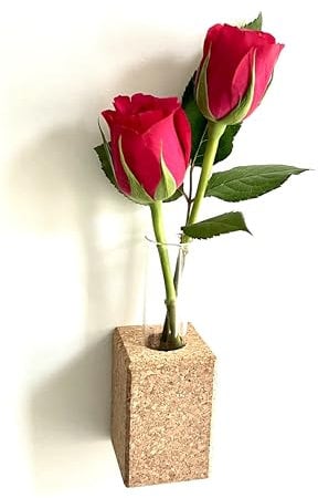 Decorative Fridge Magnet with glass vase for flowers or foliage - for Mum