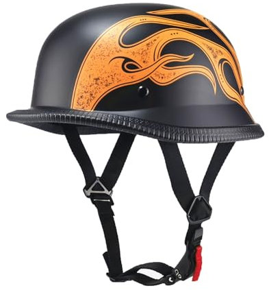 Casque Moto Jet Vintage Vintage Casque Mobylette Bols Casques Jet Casque Moto Homme Femme -ECE Homologué Adulte Retro Casque Bols pour Scooter 3,M