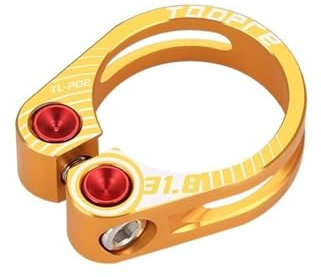 Sattelklemme 31,8/34,9mm Aluminium Legierung Fahrrad Sattelklemme Hohl Locking Mountain MTB BMX Rennrad Fahrrad Sattelstütze Klemme Sattelkloben (Color : 31.8mm-gold)
