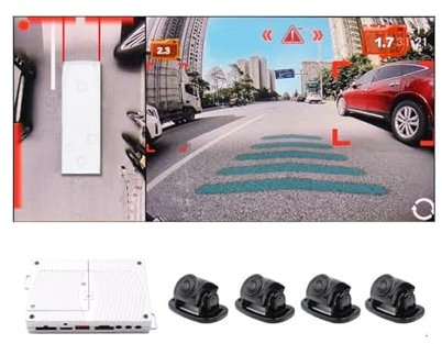 KKGHYYMG 4K AHD 1080P 4 Side AI 3D 360 Deg Car Camera System For Truck Bus