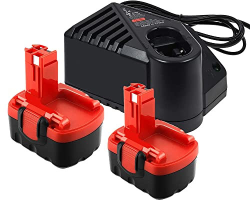 2 x Batteries pour Batterie de Remplacement 14,4 V 3,5 Ah NI-MH BAT038 BAT041 et Chargeur d'outil électrique de Batterie 7,2-18 V NI-MH