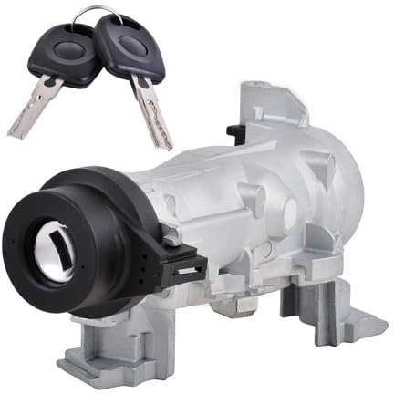 Dixhills Interruptor de encendido y arranque, cerradura de dirección, cilindro de cerradura de encendido con llave compatible con A1 A3 Q2 Q3 TT Alhambra Altea Superb III Golf, repuesto para 1K0905865