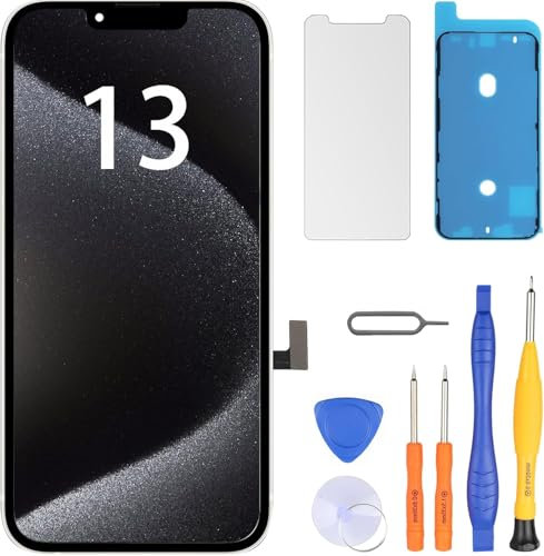 LL TRADER Display für iPhone 13 LCD 6.1 Bildschirm Ersatz FHD Touchscreen 3D Touch Digitizer Rahmen Montage und Reparaturkits NEU (Modelle A2482,A2631,A2634,A2635,A2633)