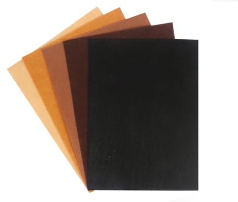 YYCRAFT Hojas de fieltro rígido de 9 x 12 pulgadas, paquete de 30 piezas (grosor: 1,2 mm, bronceado/marrón/negro)