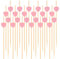 Lot de 100 pics à cocktail en forme de cœur rose de 11,9 cm pour apéritifs, brochettes à cocktail en bambou pour mariage, anniversaire, Saint-Valentin, décoration de fête