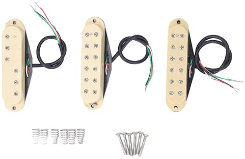 Ensemble de Micros à Bobine Unique, 3 Micros Professionnels à Pont Central pour Guitare