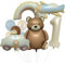 JAHEMU Luftballons Bär Folienballon 1 Jahr Kindergeburtstag Ballons Auto Flugzeug Regenbogen Folienballons Baby Shower Latex Balloons Geburtstagsballons (11 Stück)