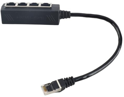 Adattatore Ethernet Powerline, Adattatori di Rete Powerline con Adattatore per Cavi di Rete di Connessione Eccellente Connessione per 1 a 4 Porta Adattatore Ethernet Adattatore