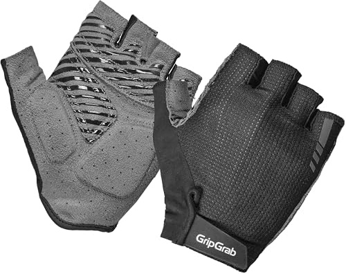 GripGrab Expert RC Max Kurzfinger Fahrradhandschuhe Sommer Radhandschuhe | Gepolsterte Halbfinger-Handschuhe mit Ride Comfort Max Polsterung, Silikon-Grip, Klettverschluss und Frottee-Daumen