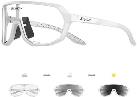 SCVCN Photochromique Lunette de Cyclisme Sport Homme Femme Transparente UV400 Vélo VTT Course Conduite Volleyball Golf Softball 508