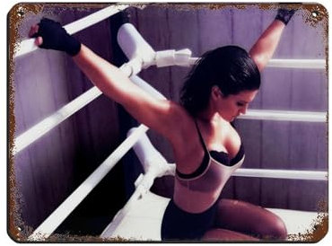 DWGFY Schauspieler Gina Carano 1 Retro-Poster, Metall-Blechschild, schicke Kunst, Retro, Eisenmalerei, Bar, Menschen, Höhle, Café, Familie, Garage, Poster, Wanddekoration, 30 x 40 cm