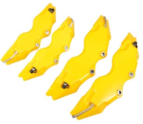 CRILSTYLEO 3D Yellow Brake Caliper Covers Set Front and Rear Wheel Hub Protection for Cars 2-Piece Caliper Cover Kit